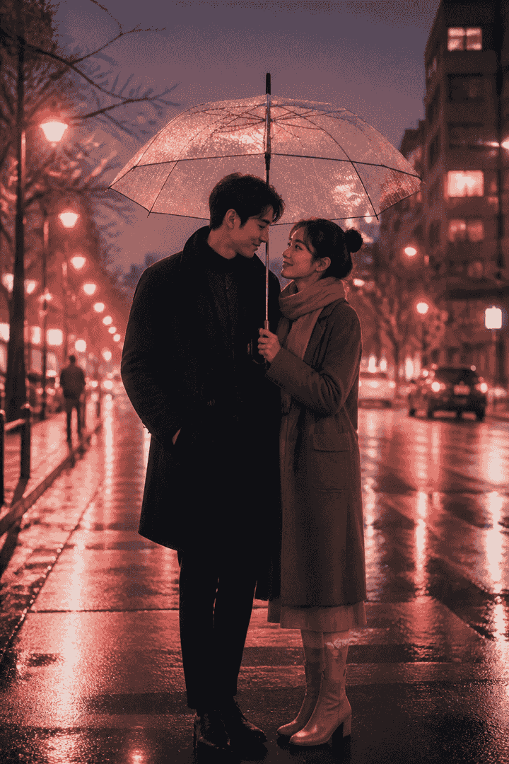 One umbrella, two heartbeats