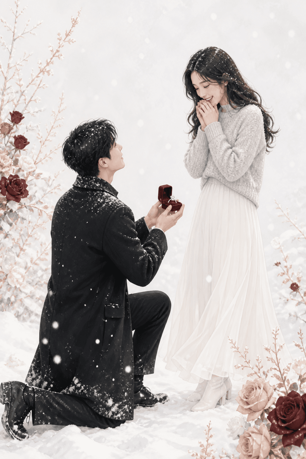 The proposal in the snow