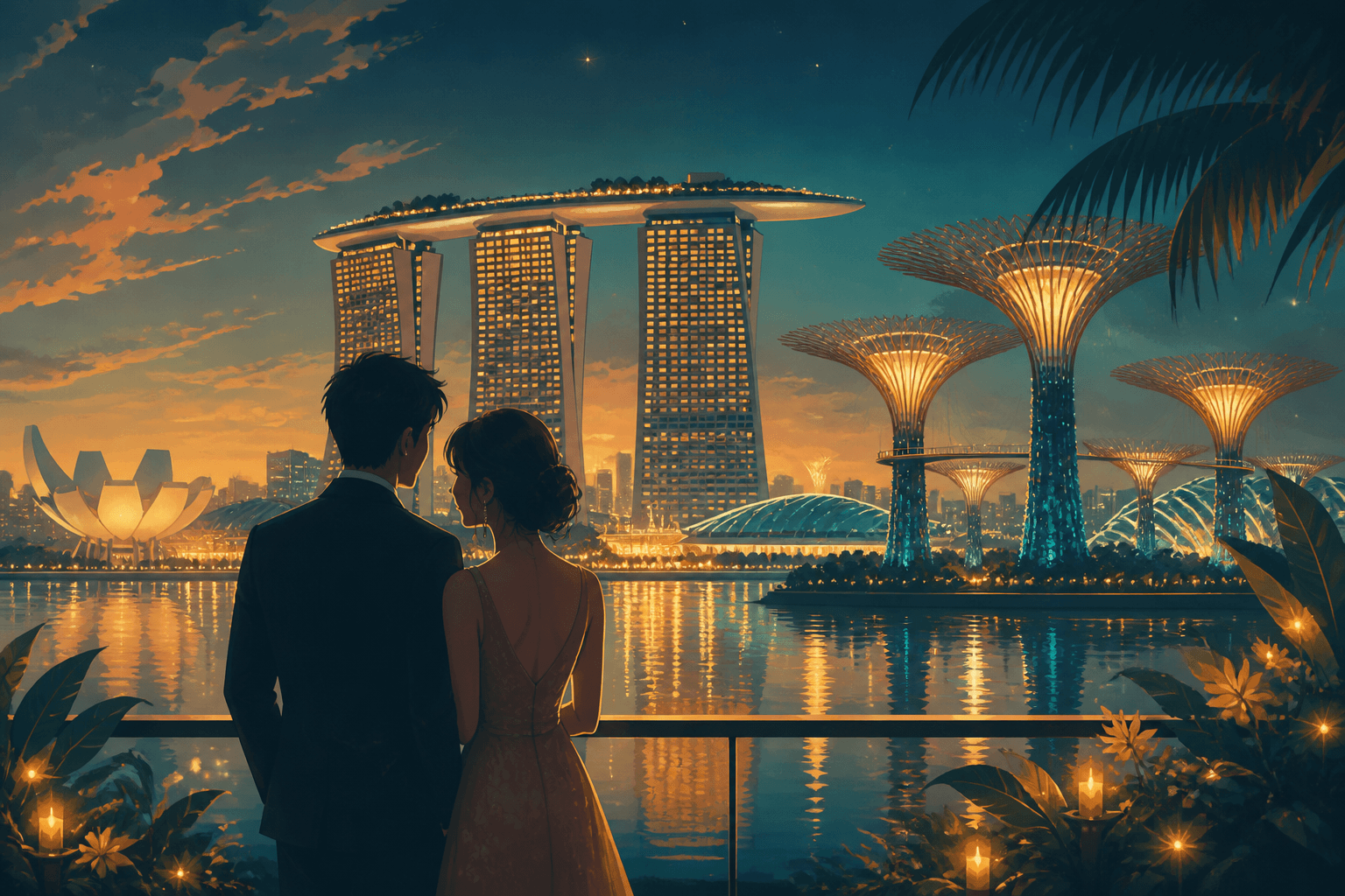 Singapore skyline nights